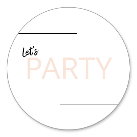 Let's party roze letter op wit